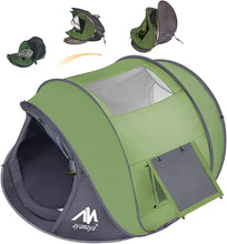 Load image into Gallery viewer, AYAMAYA 4 Person Automatic Pop Up Tent with Skylight, Rainfly, & Ground Cover