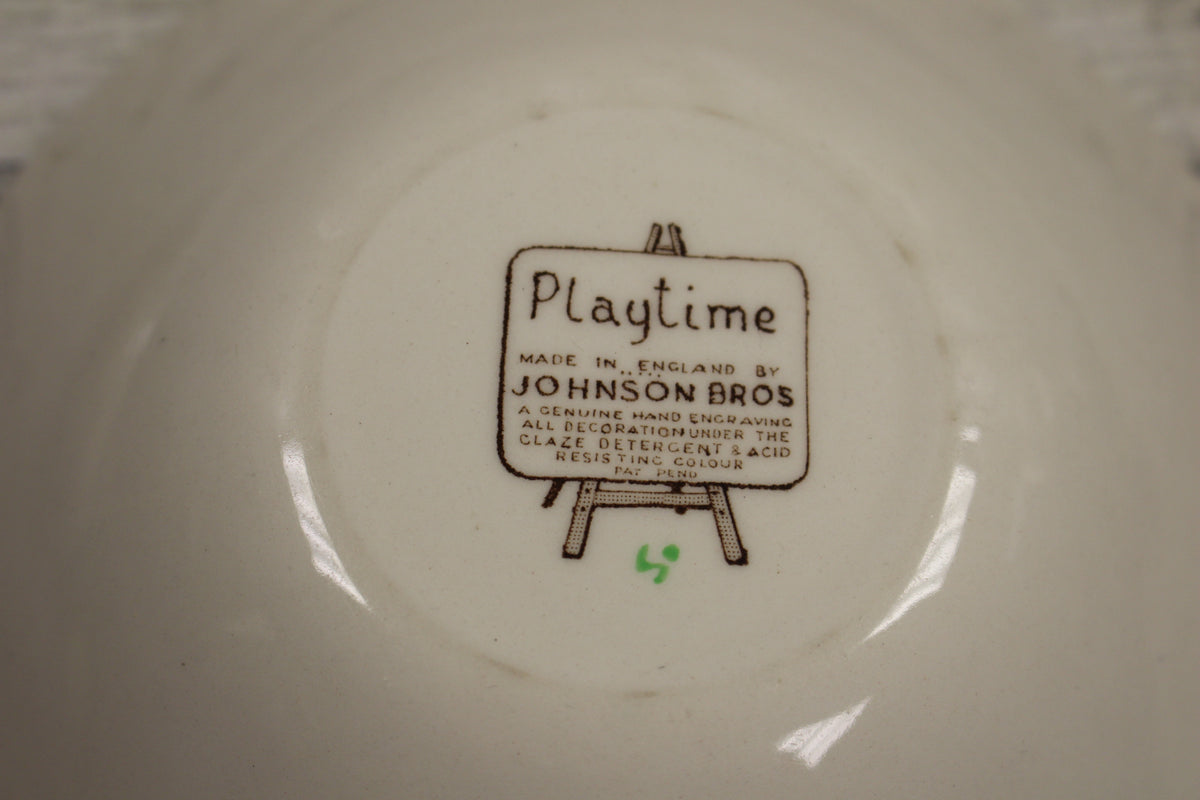 Vintage Johnson Brothers Playtime Whimsical Childs Bowl Used