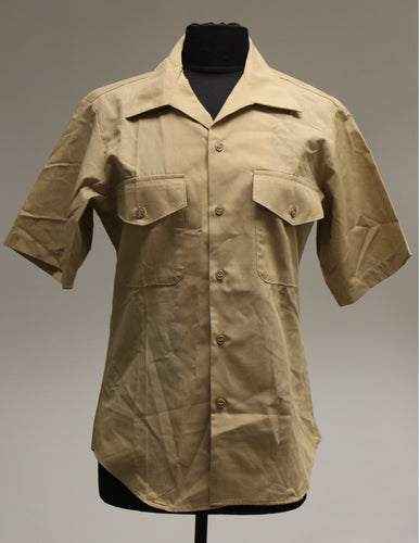 USMC Marine Men's Khaki Short Sleeve Shirt - Size: 16.5 - 8405-01-196-1770
