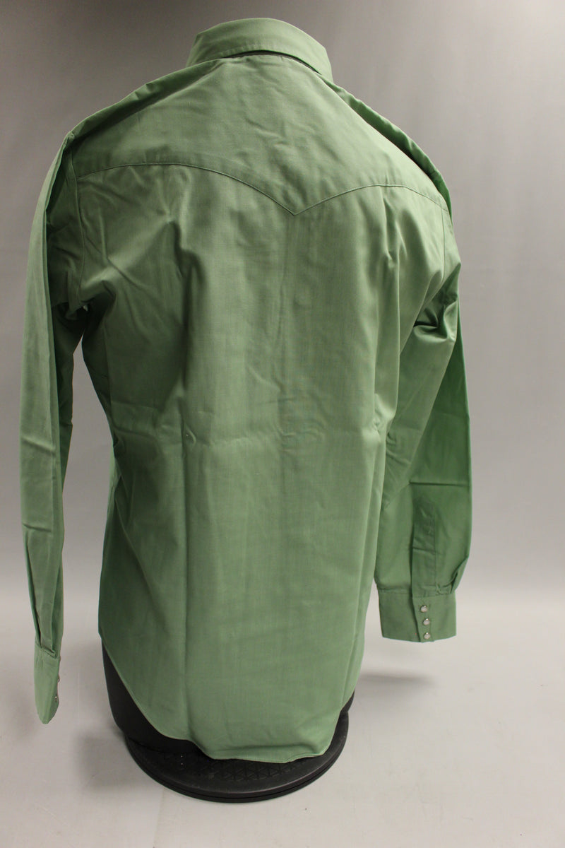 Sears Men's Western Wear Button Up Dress Shirt Size 15 1/2x35 -Green