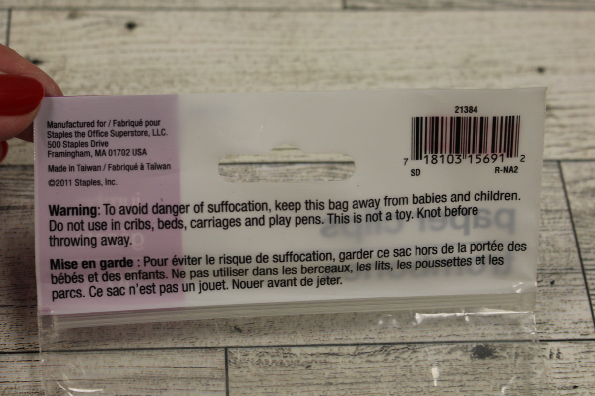 Staples Trombones Paper Clips Pack of 50 Gold New Military