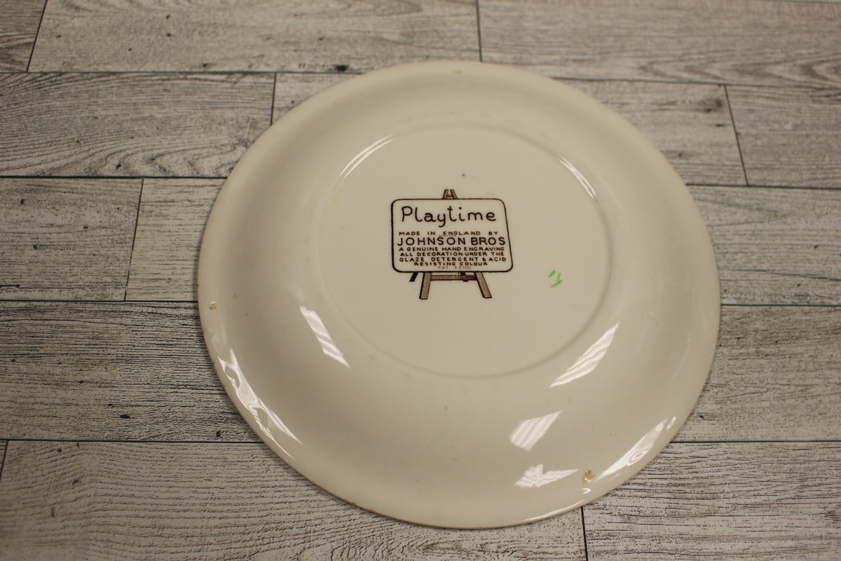 Vintage Johnson Brothers Playtime Whimsical Childs Plate Used