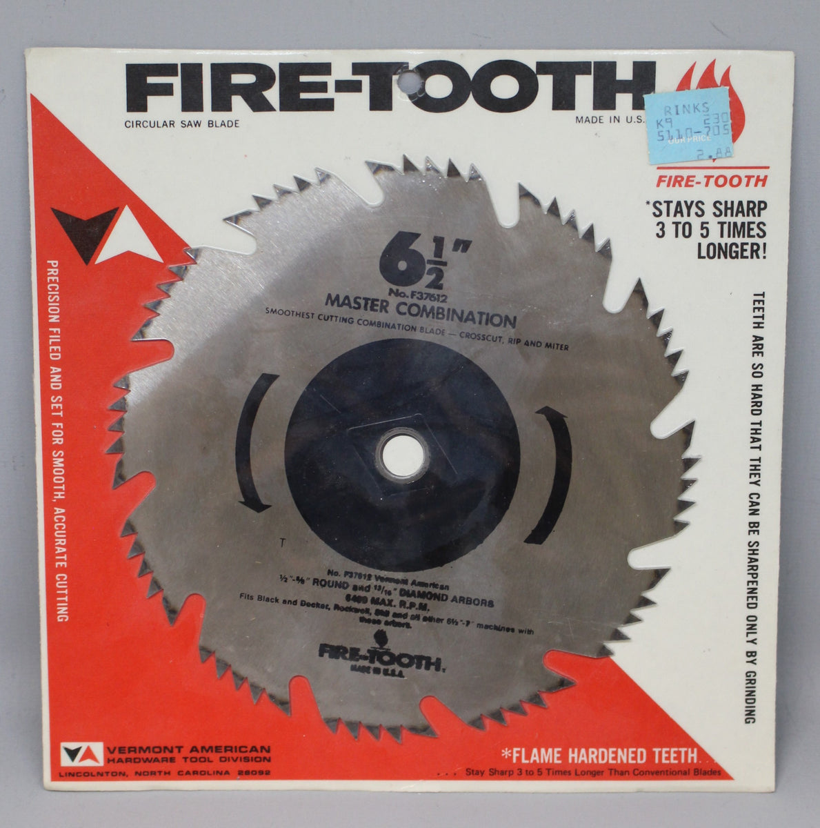 Fire-Tooth 6.5 Master Combination Circular Saw Blade - New