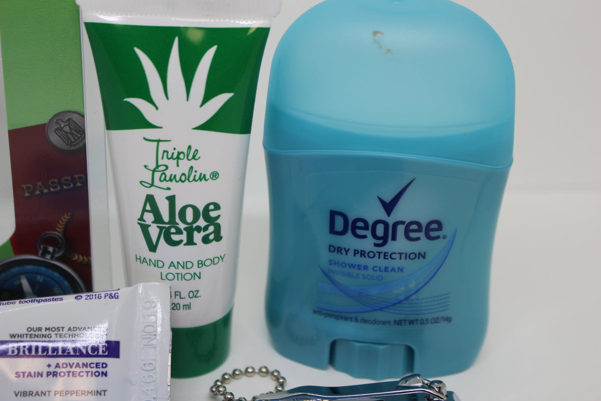 CarryOn TSA Compliant Travel Kit Deodorant/Toothbrush/Paste/Clippers