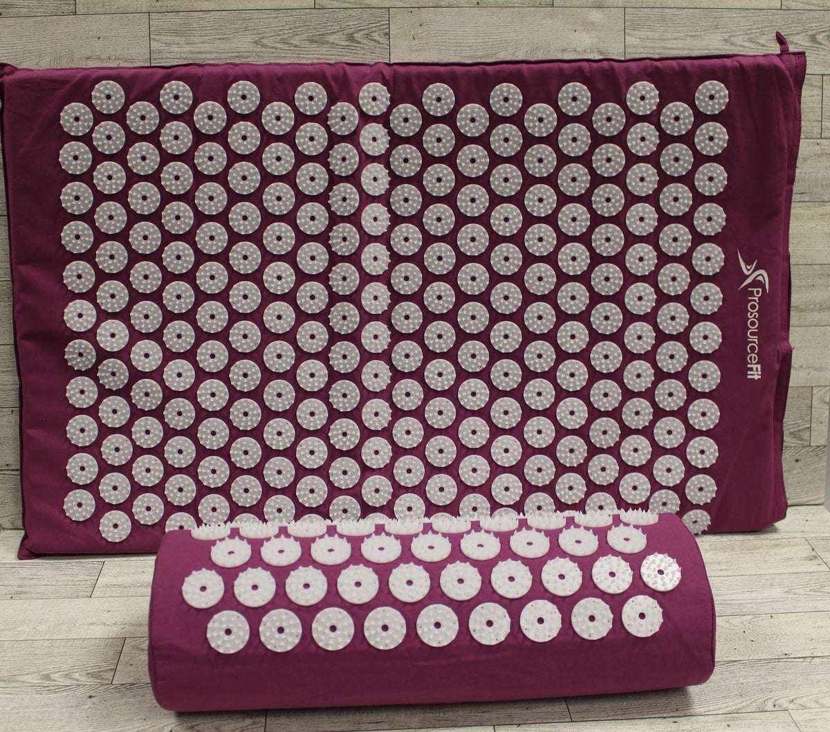 ProsourceFit Acupressure Mat and Pillow Set for Back/Neck, Large Pur