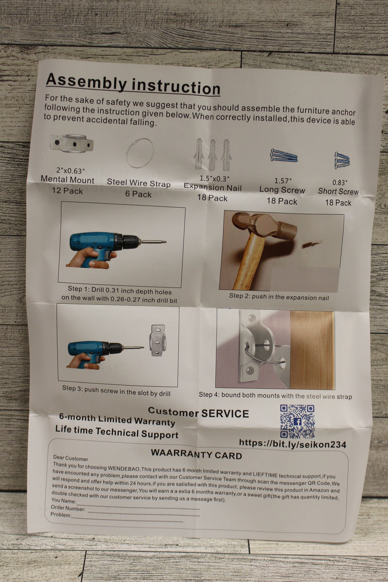 YUESU Furniture Anchor Kit Wall Anchor New Military Steals and