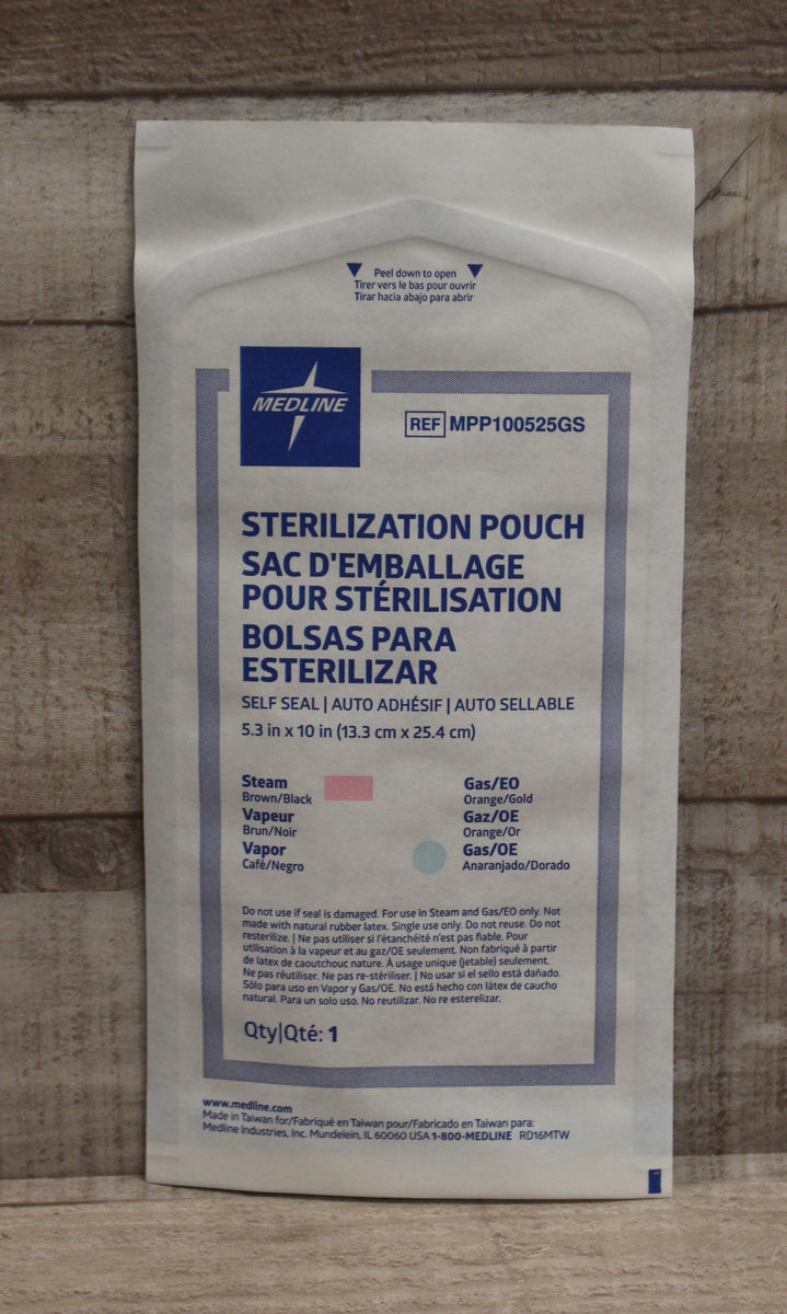 Medline Self Seal Sterilization Pouch 5.3" x 10" New Military