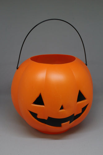 Halloween Pumpkin Pail Candy Basket Bucket with Handle - New