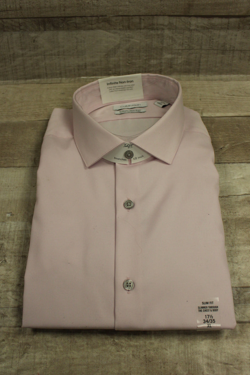 slimmest fit dress shirts Calvin Klein Men's Slim Shirt - Size XLarge - Pink Color:Light Blue Suede cust-dresses Eton dress shirt features Low Heel Kitten Heel