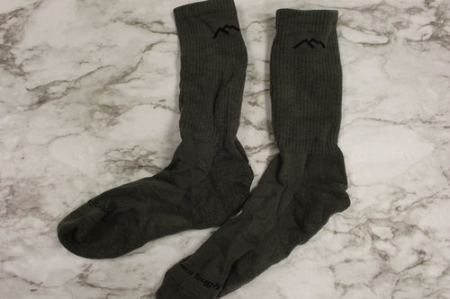 Darn Tough Vermont Tactical Boot Sock Mid Calf Size Large -Black/Green-Used