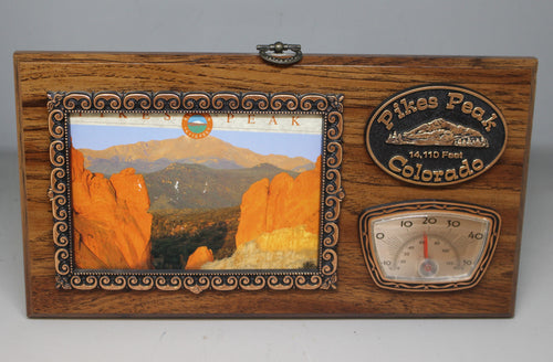 Pikes Peak Sourvenir Picture Thermometer Picture Wall Hanging - Used