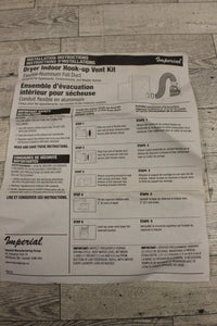 Imperial Dryer Indoor Hook-Up Vent Kit - 4" x 5' - New