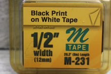 Load image into Gallery viewer, Brother P-touch M-231 Tape - 1/2" wide - New