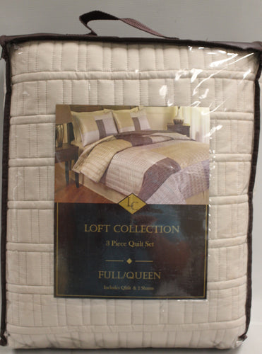 Loft Collection 3 Piece Quilt Set - Charlot - Full/Queen - New