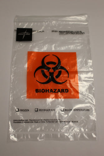 Medline Biohazard Ziploc Specimen Bag - 6