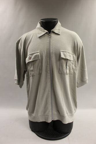 Duke Haband Men's Zip Up Vest Shirt With Pockets Size Large -Grey-Used