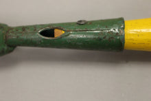 Load image into Gallery viewer, Vintage 3 Tine Garden Tool - Cultivator - Yellow Wood Handle - Used