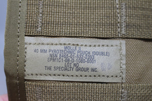40 mm Double High Pyrotechnic Pouch - 8465-01-532-2393 - Coyote - New