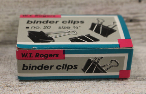 W.T. Rogers Binder Clips - No 20 - 3/4