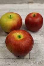 Load image into Gallery viewer, Woven Wicker Basket with Apples &amp; Leaves - Fall Decoration - Used