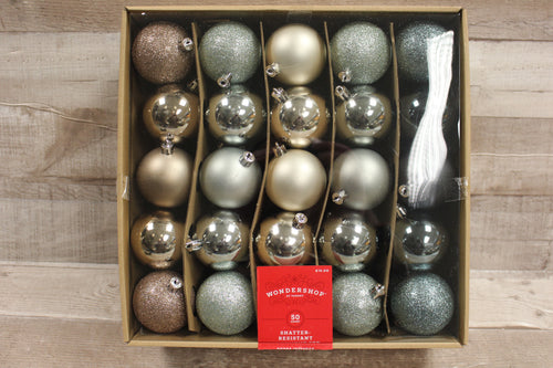 Wondershop By Target 50-Pack Of Shatter Resistant Christmas Tree Ornament Bulbs