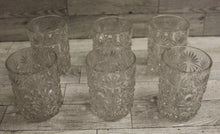 Load image into Gallery viewer, Set of 6 Crystal Starburst Old Fashion Glasses Cups - Clear - Used