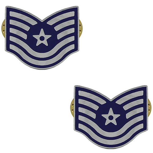 Air Force Technical Sergeant Metal Chevron Pins - E-6 - Set of 2 - New