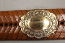 Load image into Gallery viewer, Leather Western Concho/Braided Belt - 35 " long - 66706 - Used