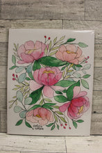 Load image into Gallery viewer, Hand made Pink Floral Print by Megan Weaver - 8x10 - New