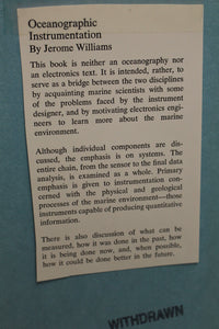 Oceanographic Instrumentation by Jerome Williams
