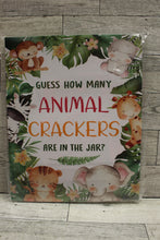 Load image into Gallery viewer, Guessing Animal Crackers Baby Shower Party Game Cards - Safari Jungle Zoo - New