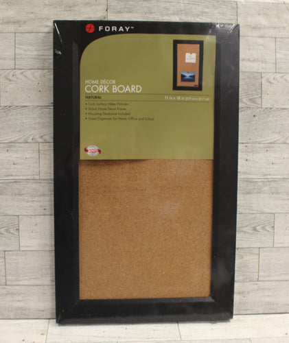 Home Decor Cork Board - Natural with Black Frame - 11x18