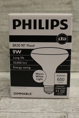 Philips BR30 90 degree LED Flood Light - 9.5W (60w) -Dimmable - New