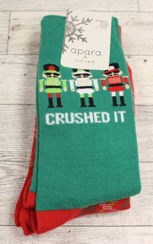 Kirkland Apara Limited Women's Socks - 2 Pair - Size: 5-10 - Holiday Christmas