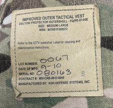 Load image into Gallery viewer, Improved Outer Tactical Vest Deltoid Protector Outershell &amp; Insert - OCP - Medium to Large - Used