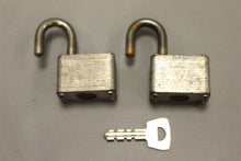 Load image into Gallery viewer, Vintage Set of 2 Milwaukee Made Master Lock Padlocks with Key - Used