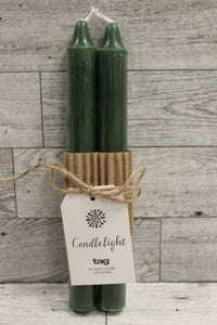 TAG Candlelight 8" Taper Candle - Unscented - Green - New