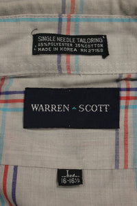Warren Scott Men's Short Sleeve Shirt - Size: L 16-16-1/2 - Used