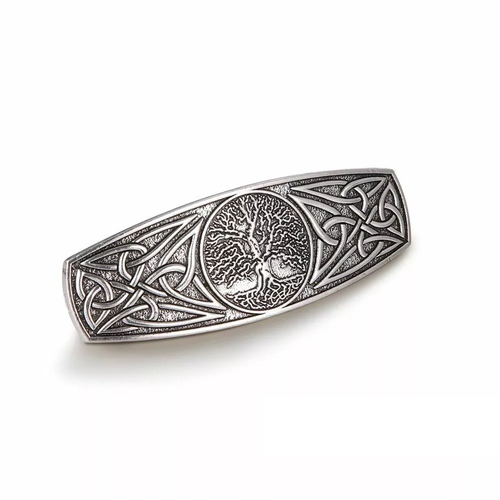 Antique Silver Viking Celtic Knot Hair Clip – Tree of Life - New