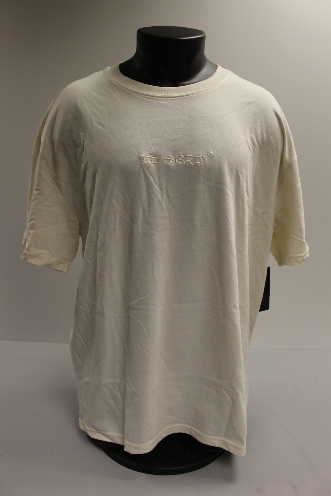 Ed by Ed Hardy Embroidered Chest LogoT Shirt - Large - Ivory - New