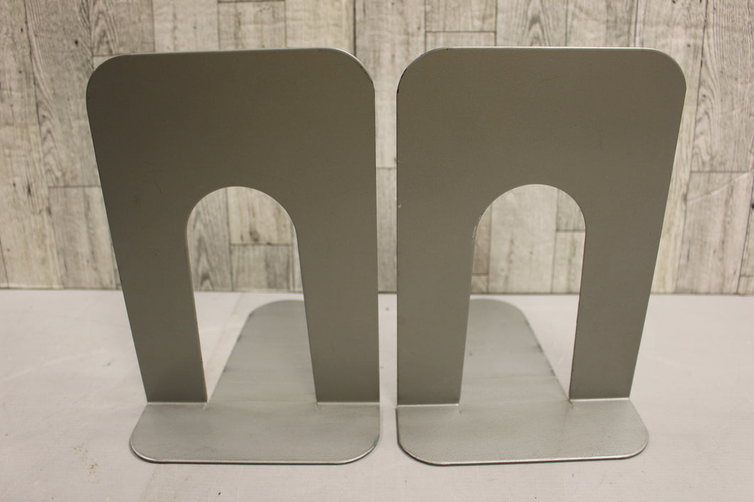 Vintage Gray Metal Bookend - Set of 2 - Used