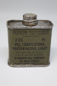 Vintage Military 2oz Oil Can Standard Oil Company Bayway NJ -Used