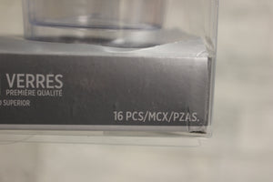 Elegant Clear with Silver Trim Premium Plastic 16oz. Tumblers - New