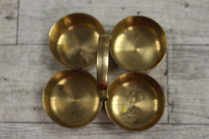 Brass Chowmukh Haldi 4 Bowl Holder - Used