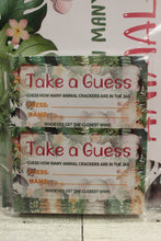 Load image into Gallery viewer, Guessing Animal Crackers Baby Shower Party Game Cards - Safari Jungle Zoo - New