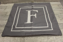 Load image into Gallery viewer, Monogram F Throw Pillow Cover W/ Zipper - Gray - New