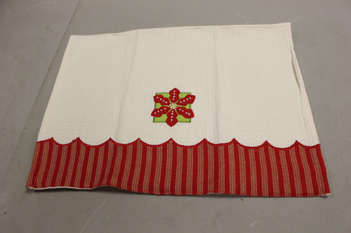 Christmas Hand Towel with Poinsettia - New