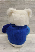 Load image into Gallery viewer, Christmas Plush Bear with Snowman Sweater - 13&quot; Tall - Used