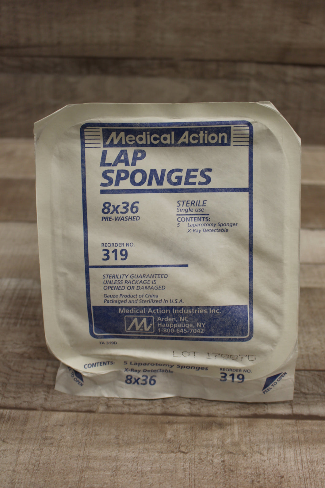 Medical Action Lap Laparotomy Sponges - Sterile - 8x36 - Set of 5 - 319 - New