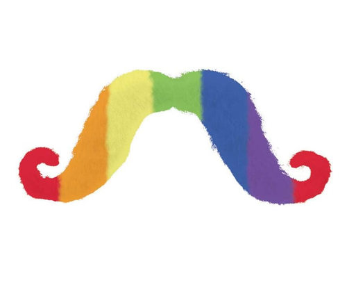 Amscan Party Ready Team Spirit Rainbow Moustache Accessory - 2